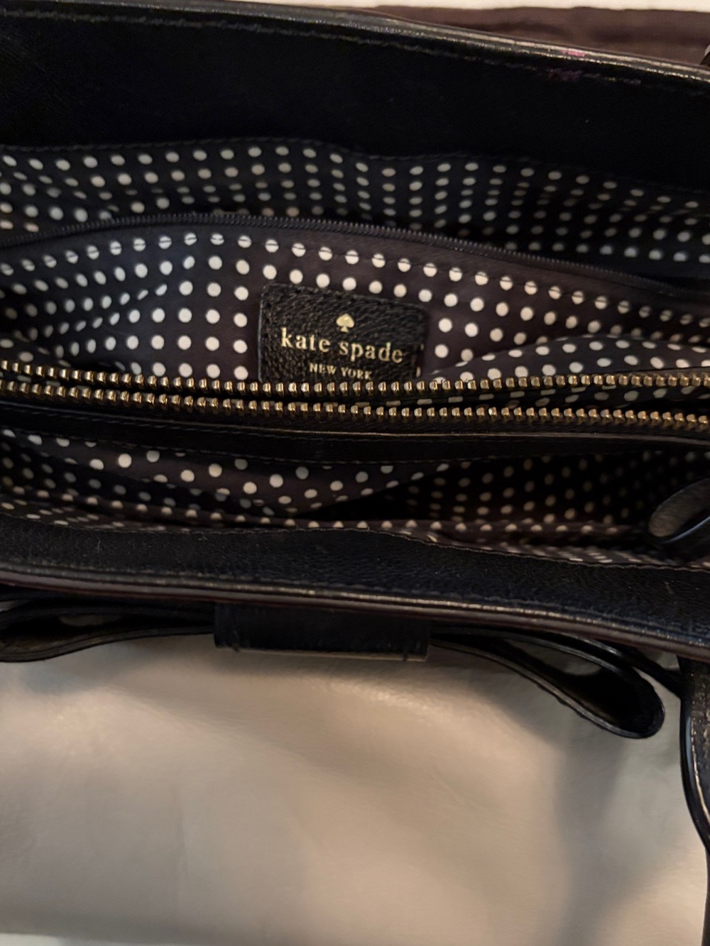 kate spade Black and Cream Leather Bow Tote - Picture 9 of 12